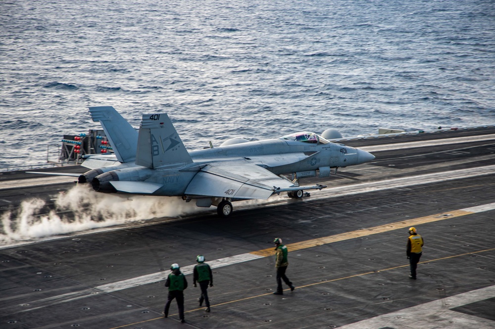 The Harry S. Truman Carrier Strike Group is on a scheduled deployment in the U.S. Sixth Fleet area of operations in support of naval operations to maintain maritime stability and security.