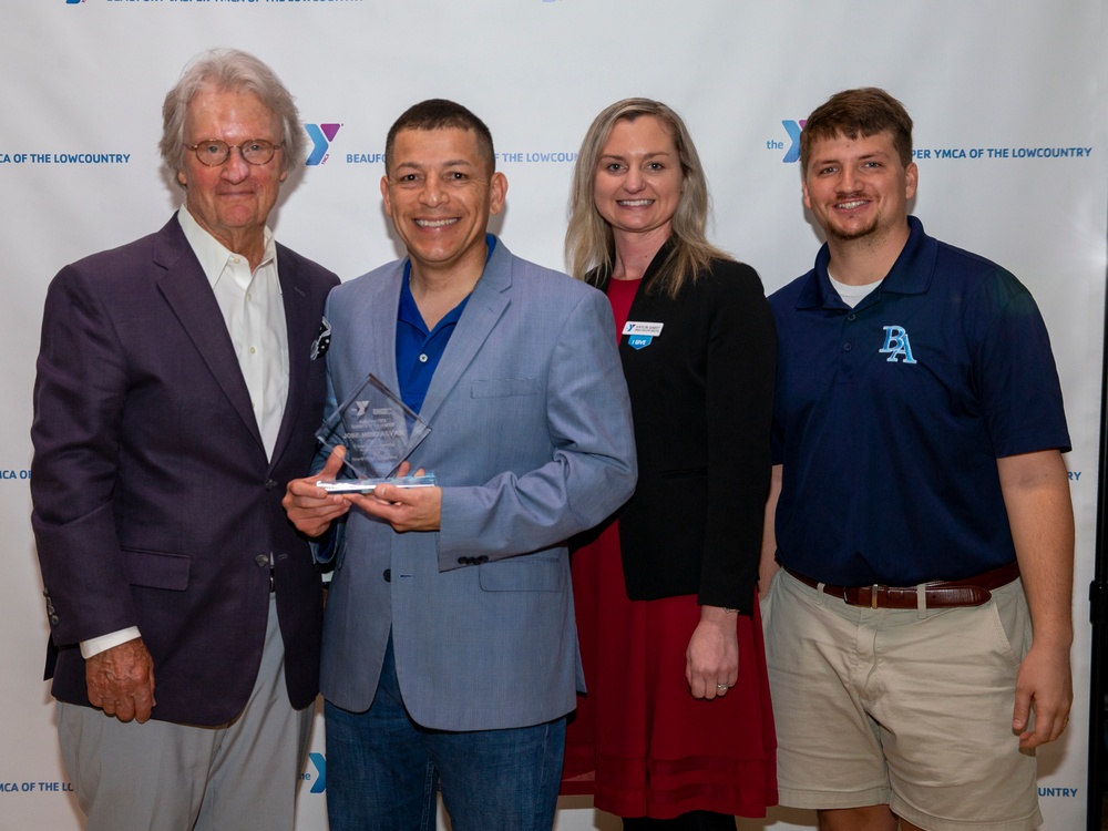 Lt. Col. Jose L. Montalván receives the Beaufort-Jasper YMCA of the Lowcountry Volunteer of 2021 Award