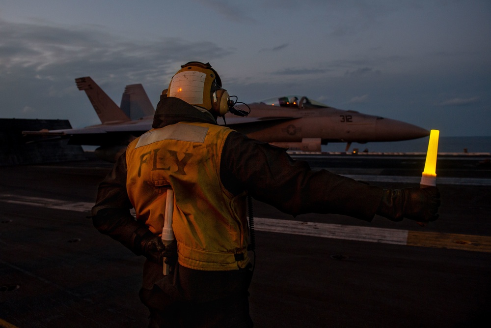 The Harry S. Truman Carrier Strike Group is on a scheduled deployment in the U.S. Sixth Fleet area of operations in support of naval operations to maintain maritime stability and security.