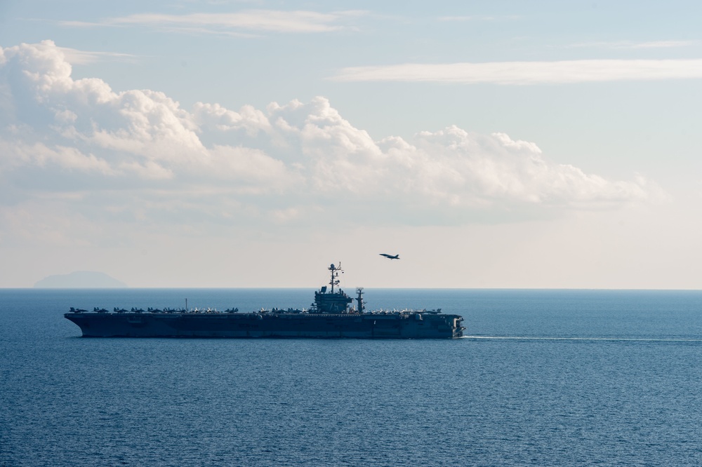 The Harry S. Truman Carrier Strike Group is on a scheduled deployment in the U.S. Sixth Fleet area of operations in support of naval operations to maintain maritime stability and security.