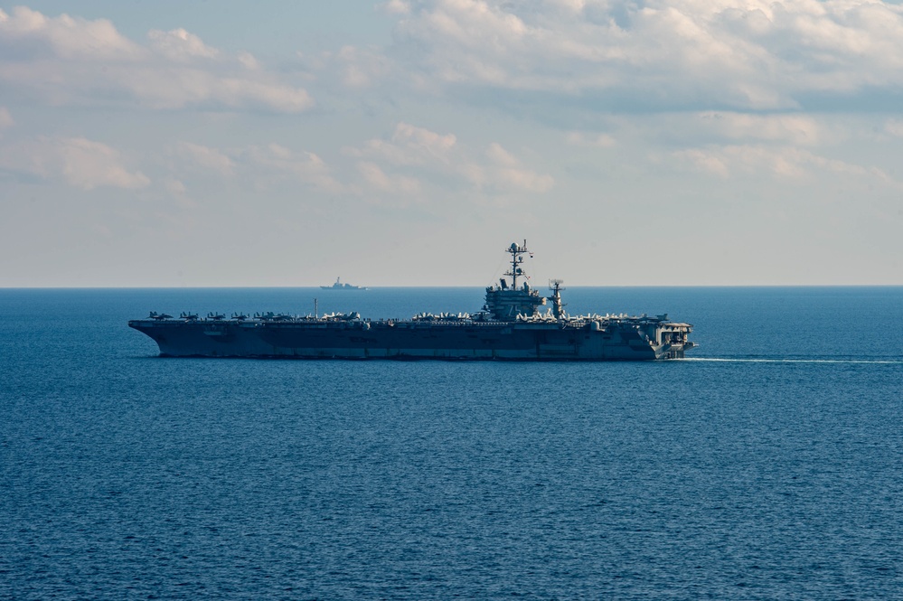 The Harry S. Truman Carrier Strike Group is on a scheduled deployment in the U.S. Sixth Fleet area of operations in support of naval operations to maintain maritime stability and security.