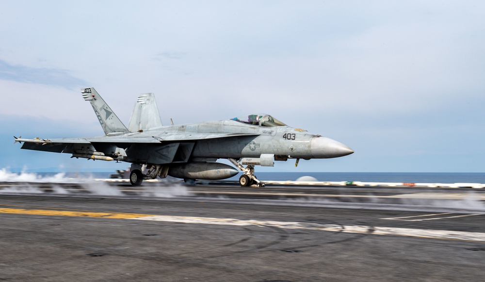 The Harry S. Truman Carrier Strike Group is on a scheduled deployment in the U.S. Sixth Fleet area of operations in support of naval operations to maintain maritime stability and security.