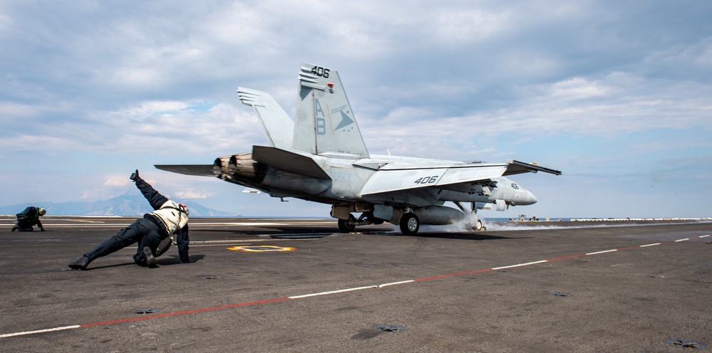 The Harry S. Truman Carrier Strike Group is on a scheduled deployment in the U.S. Sixth Fleet area of operations in support of naval operations to maintain maritime stability and security.