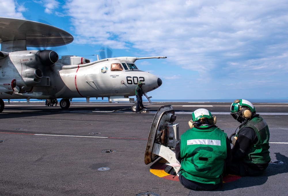 The Harry S. Truman Carrier Strike Group is on a scheduled deployment in the U.S. Sixth Fleet area of operations in support of naval operations to maintain maritime stability and security.