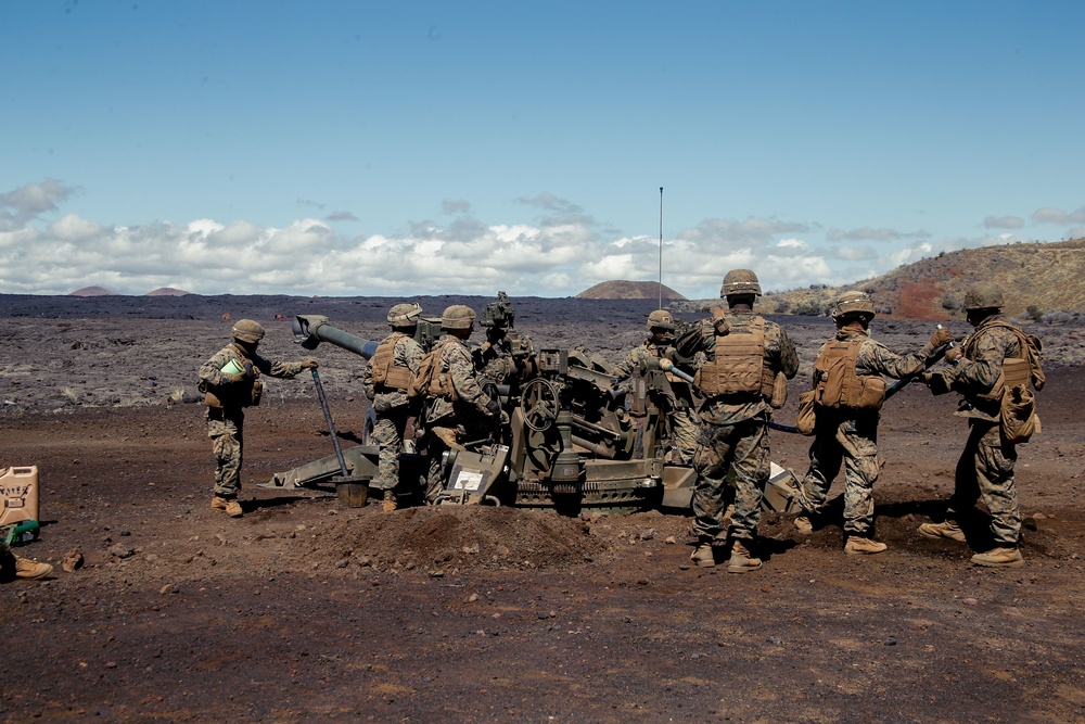 U.S Marines with 1/12 fire an M777 A2 Howitzer during Spartan Fury 22.1