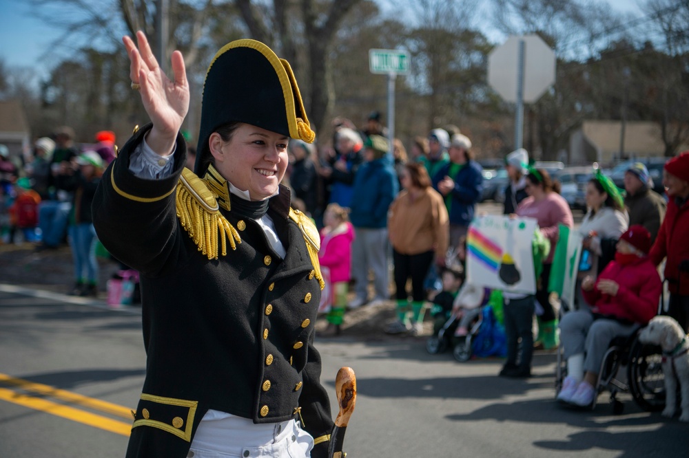 USS Constitution marches in Cape Cod St. Patrick's Day Parade