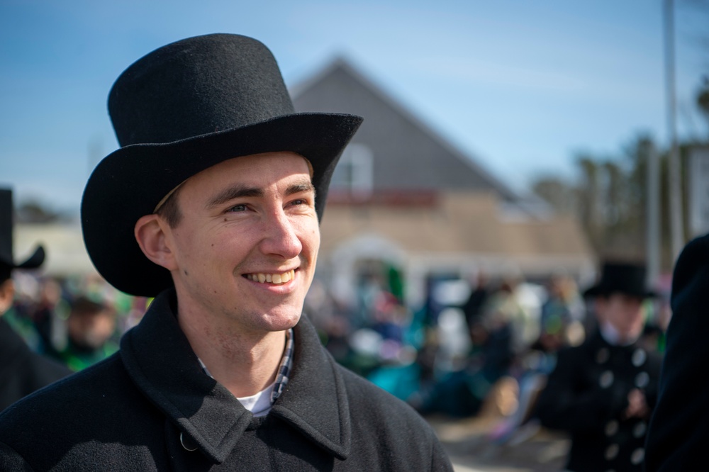 USS Constitution marches in Cape Cod St. Patrick's Day Parade