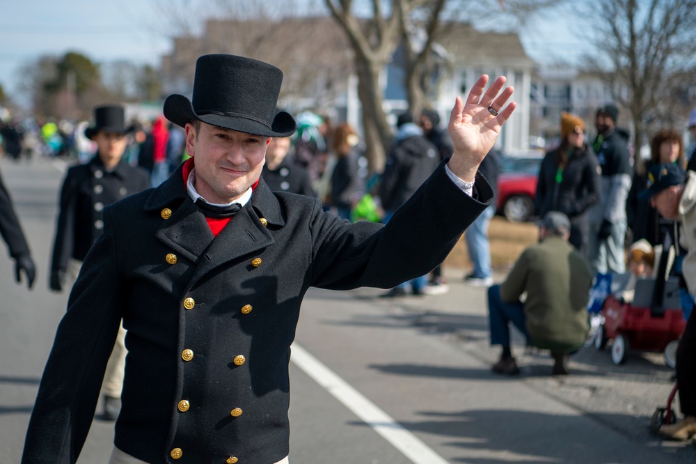 USS Constitution marches in Cape Cod St. Patrick's Day Parade