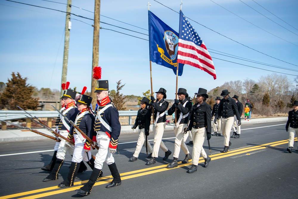 USS Constitution marches in Cape Cod St. Patrick's Day Parade