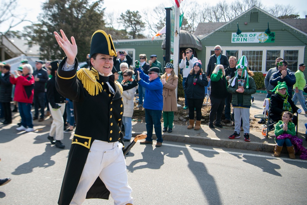 USS Constitution marches in Cape Cod St. Patrick's Day Parade