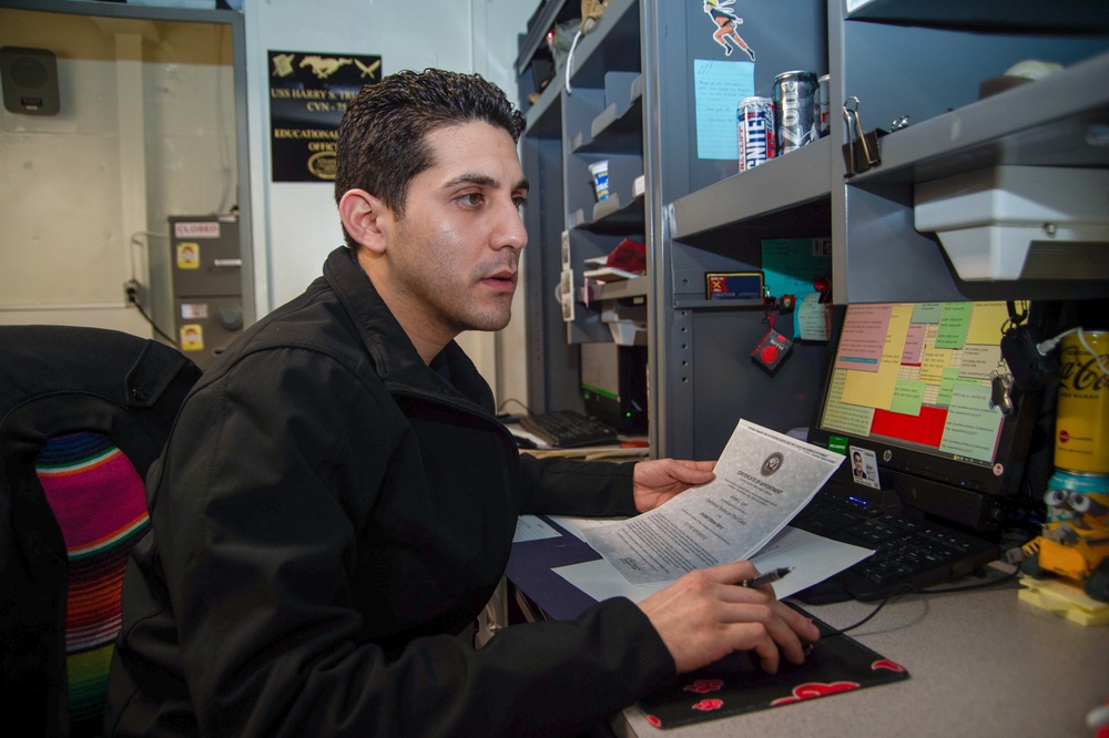 The Harry S. Truman Carrier Strike Group is on a scheduled deployment in the U.S. Sixth Fleet area of operations in support of naval operations to maintain maritime stability and security.