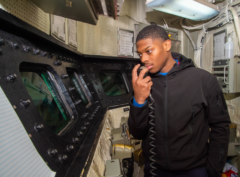 The Harry S. Truman Carrier Strike Group is on a scheduled deployment in the U.S. Sixth Fleet area of operations in support of naval operations to maintain maritime stability and security.