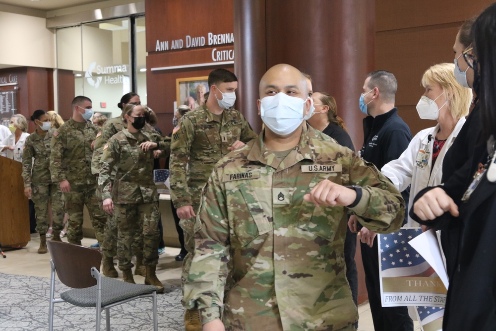 U.S. Army medical team departs Summa Health Center in Akron