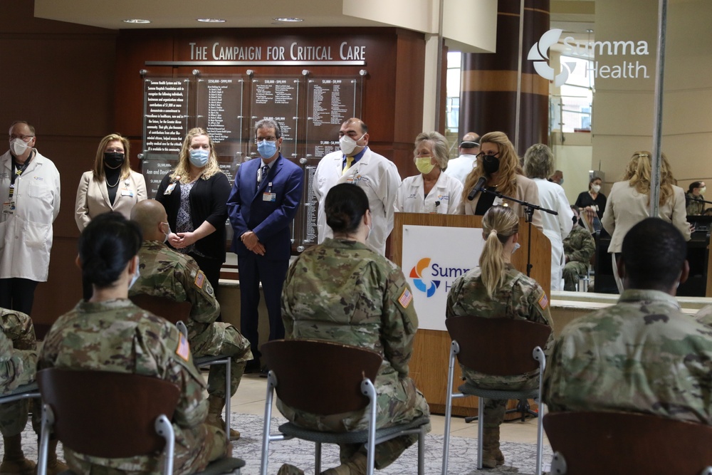 U.S. Army medical team departs Summa Health Center in Akron