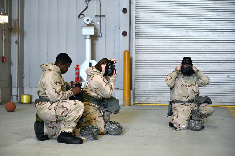 Photo of 116th Maintenance Group practice Wartime Survival Skills