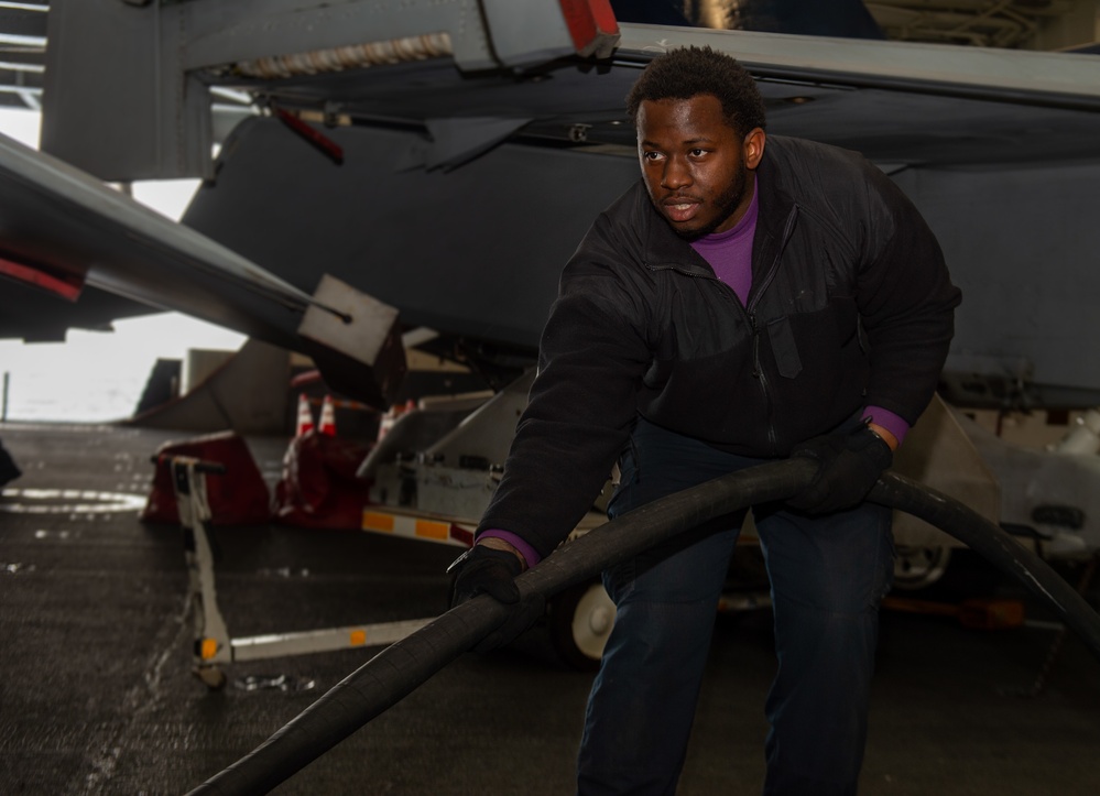 The Harry S. Truman Carrier Strike Group is on a scheduled deployment in the U.S. Sixth Fleet area of operations in support of naval operations to maintain maritime stability and security.