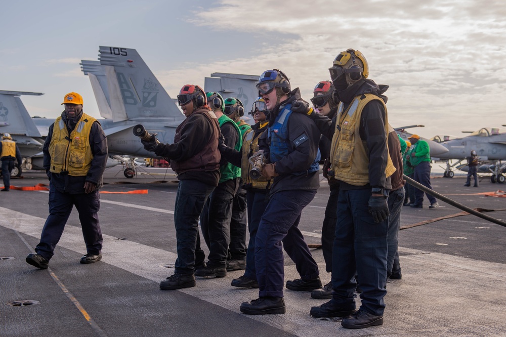 The Harry S. Truman Carrier Strike Group is on a scheduled deployment in the U.S. Sixth Fleet area of operations in support of naval operations to maintain maritime stability and security.