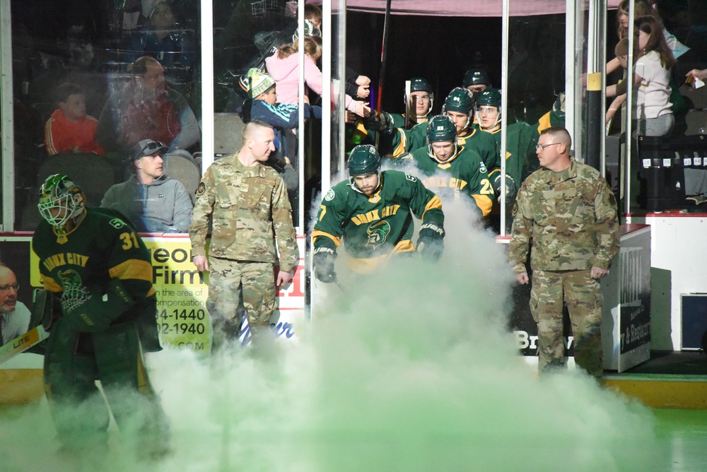 Airmen lead Musketeers onto the ice