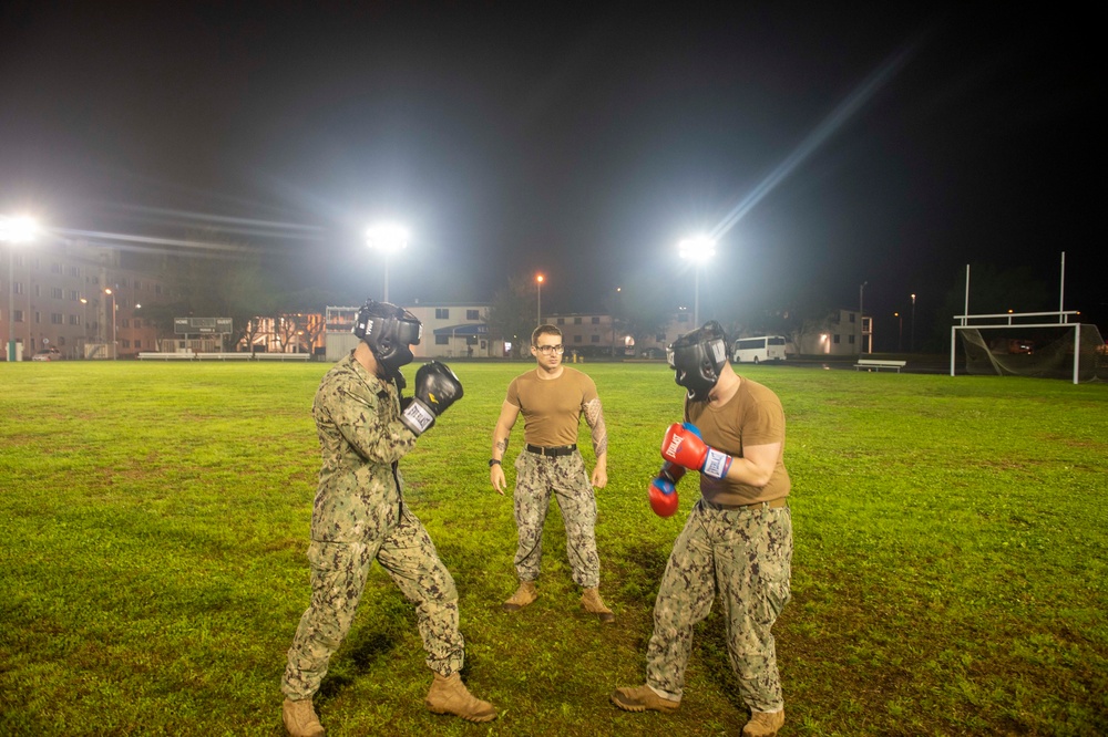 Seabees learn how to execute body sparring during MCMAP