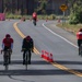 U.S. Marines with Wounded Warrior Regiment compete in the Marine Corps Trails cycling competition