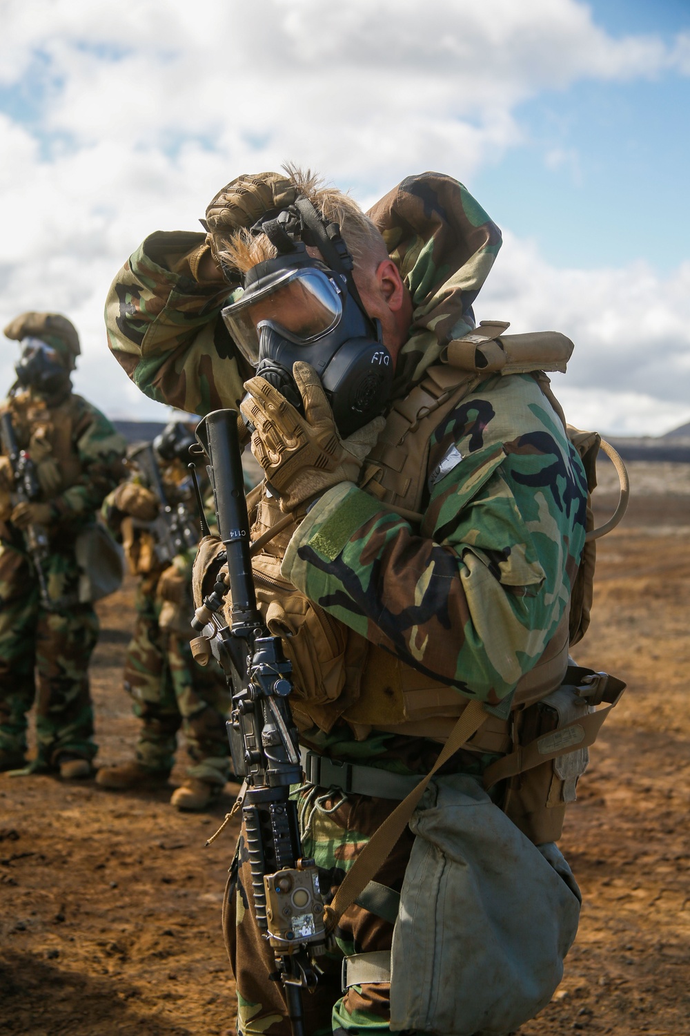 U.S Marines with 1/12 conduct CBRN training during Spartan Fury 22.1