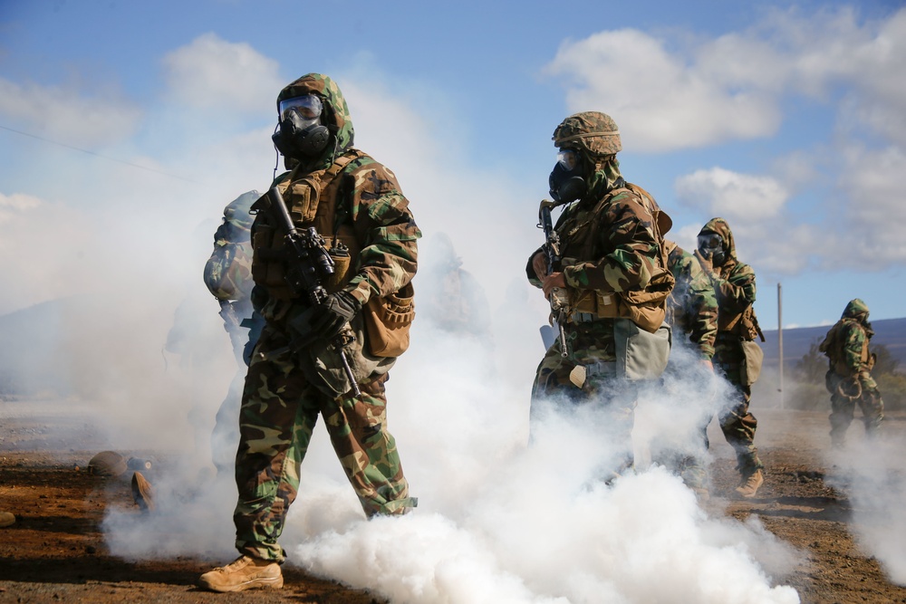 U.S Marines with 1/12 conduct CBRN training during Spartan Fury 22.1