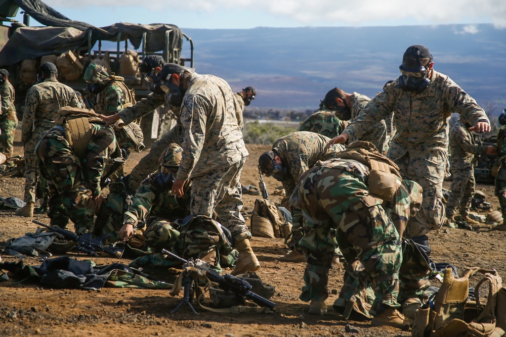 U.S Marines with 1/12 conduct CBRN training during Spartan Fury 22.1