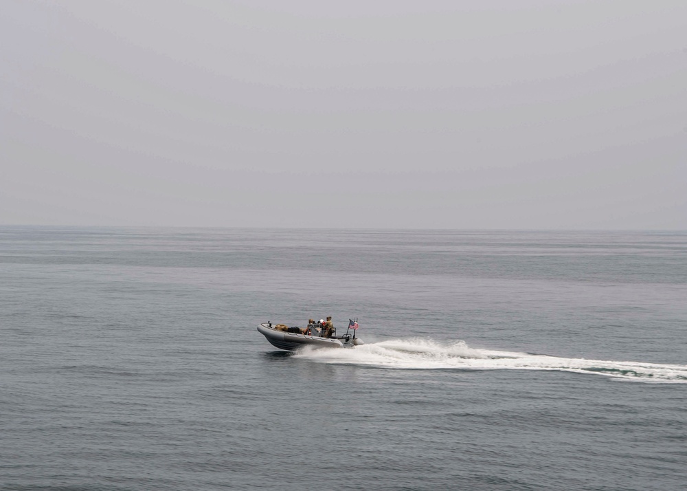 Gridley conducts rigid-hull inflatable boat (RHIB) operations