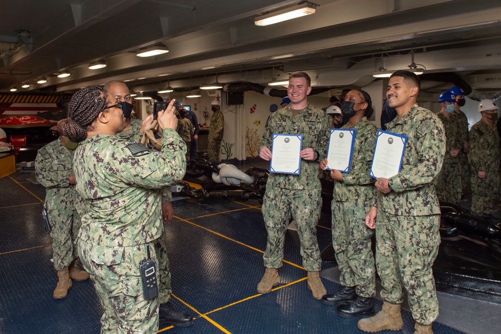 USS Ronald Reagan (CVN 76) Meritorious Advancement Program Ceremony