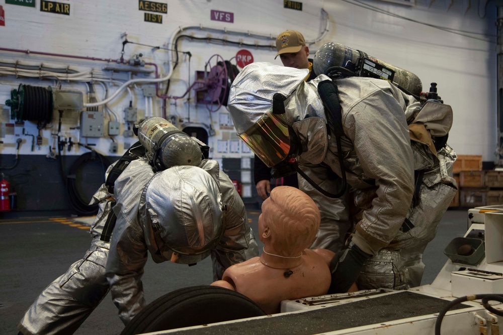 USS America (LHA 6) Conducts General Quarters Drill