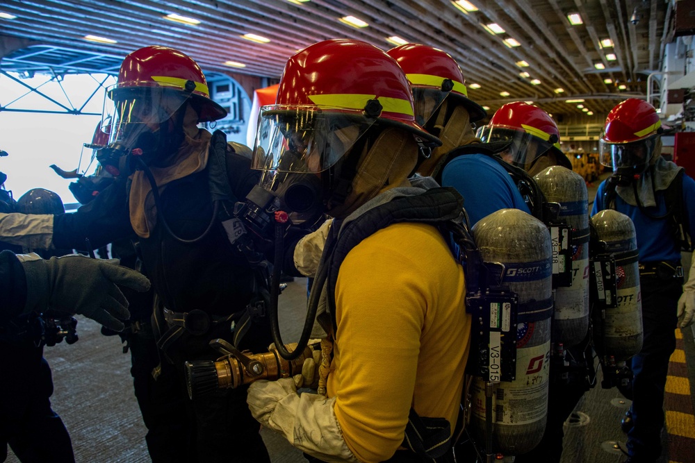 USS America (LHA 6) Conducts General Quarters Drill