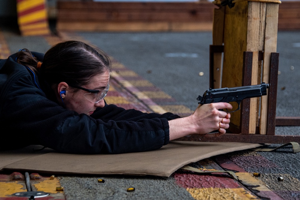 USS America Sailors Conduct Small Arms Qualification Course