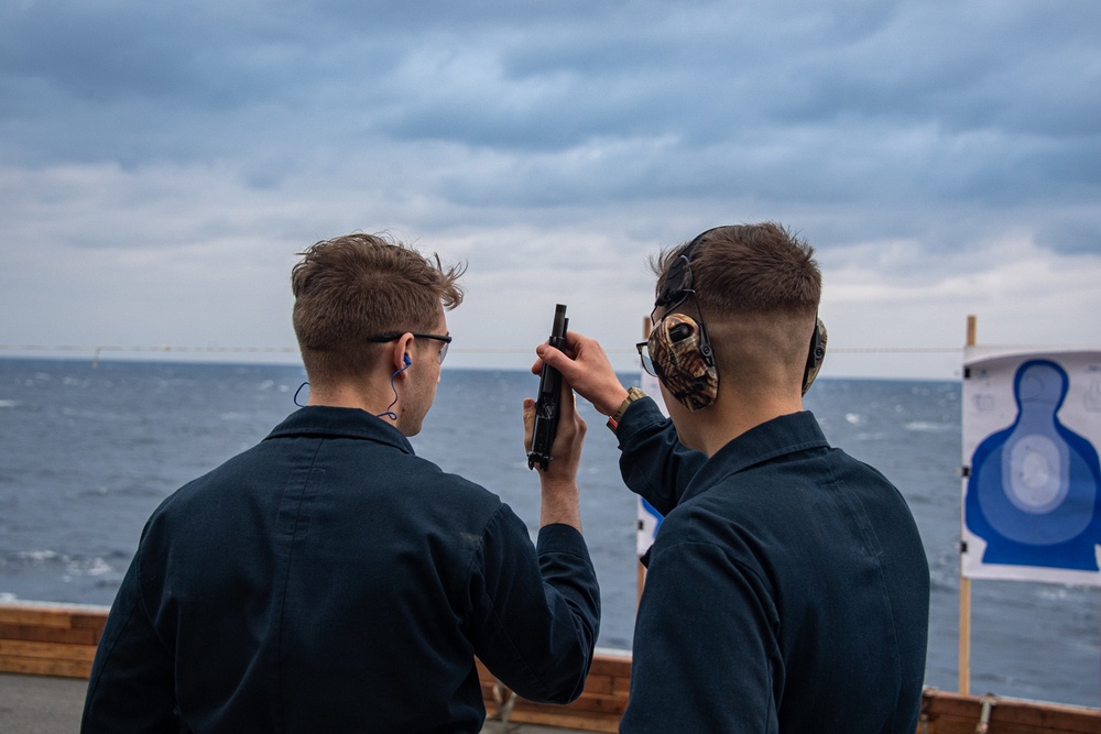 USS America Sailors Conduct Small Arms Qualification Course