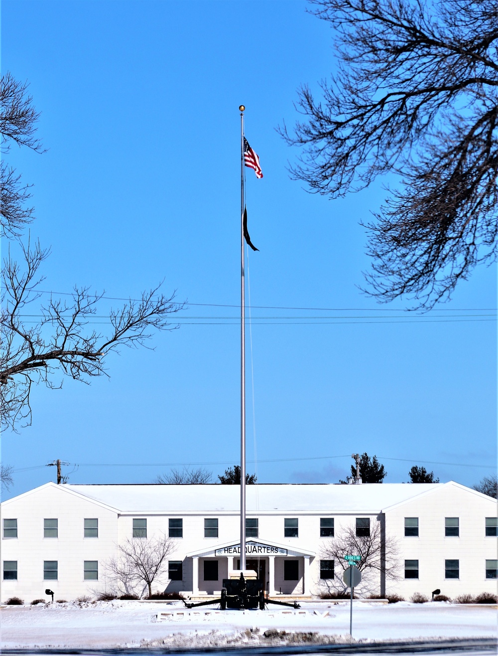 American flag and Fort McCoy