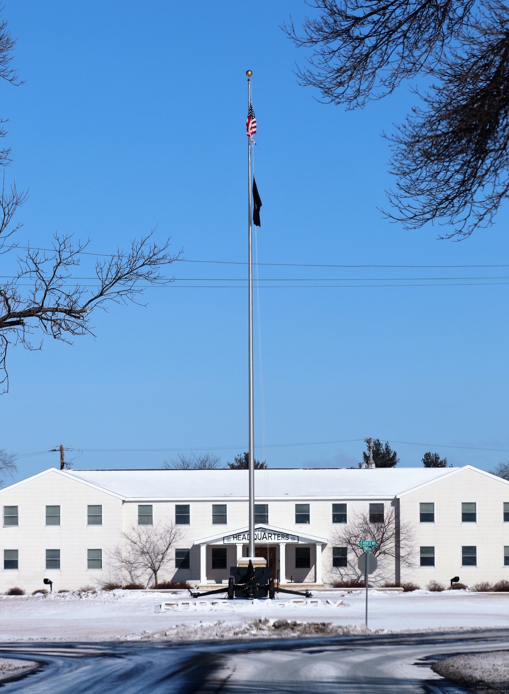 American flag and Fort McCoy