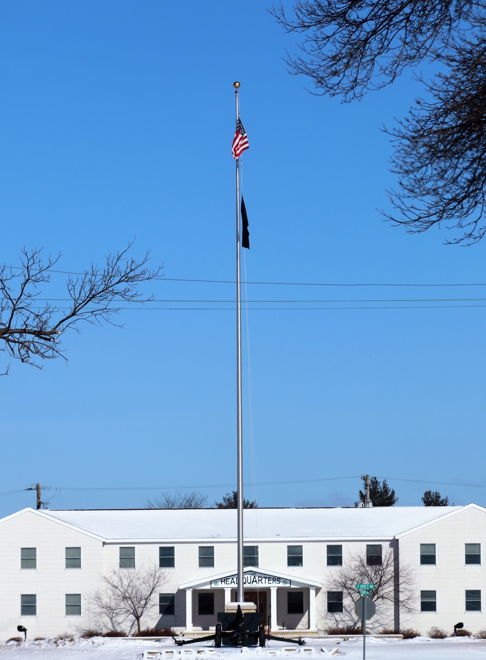 American flag and Fort McCoy