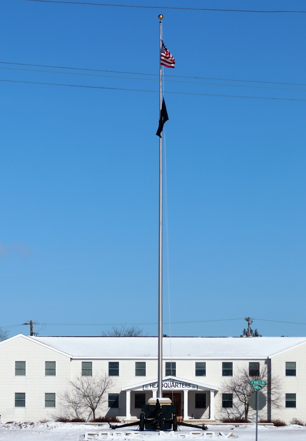 American flag and Fort McCoy