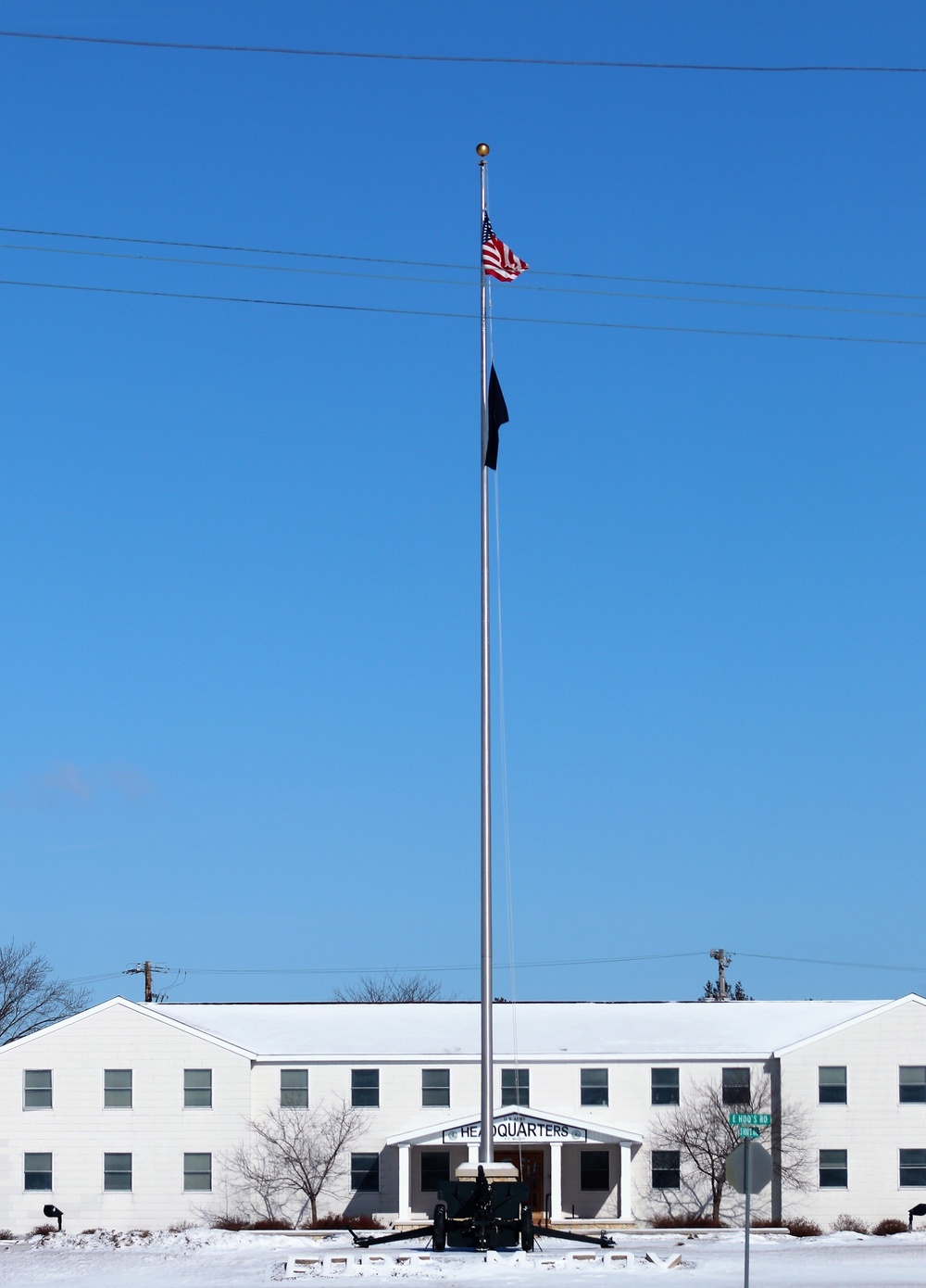 American flag and Fort McCoy