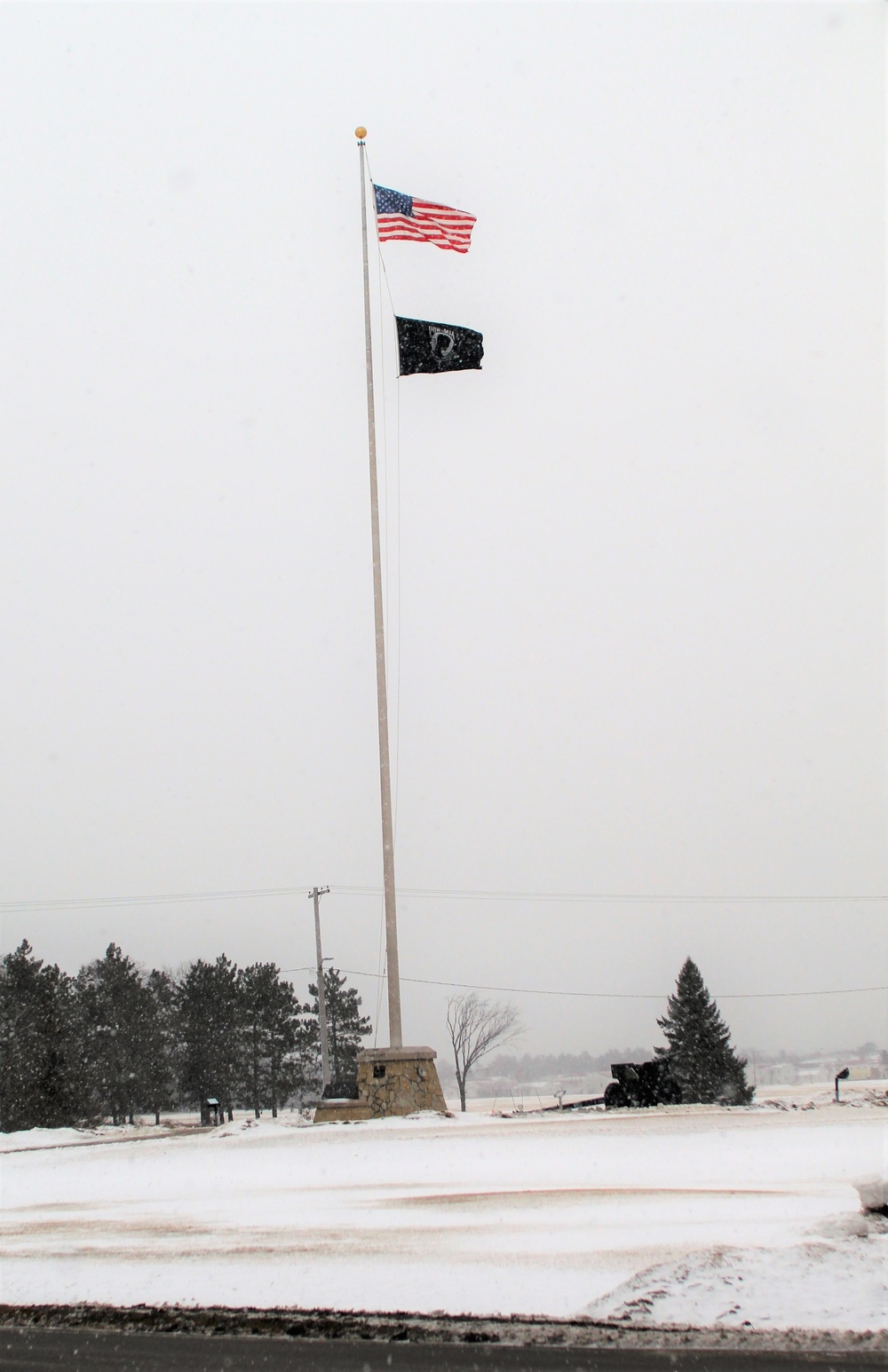 American flag and Fort McCoy