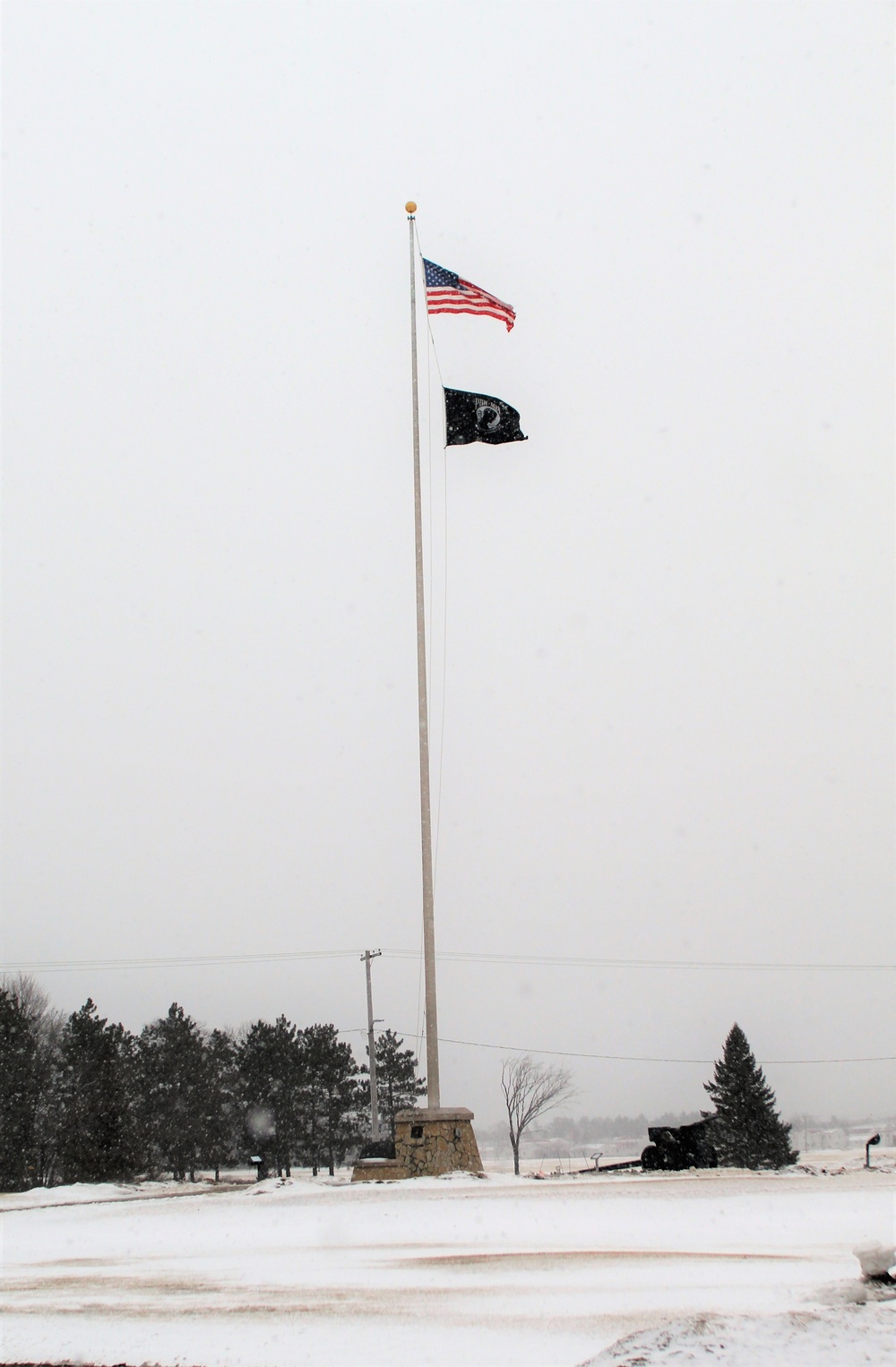 American flag and Fort McCoy