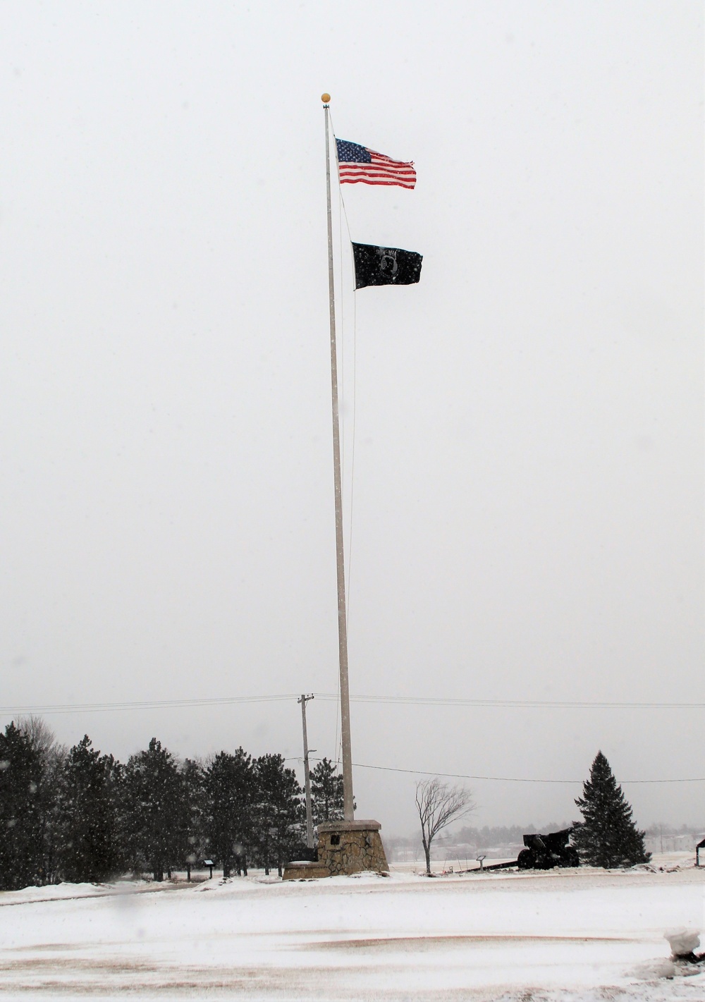 American flag and Fort McCoy