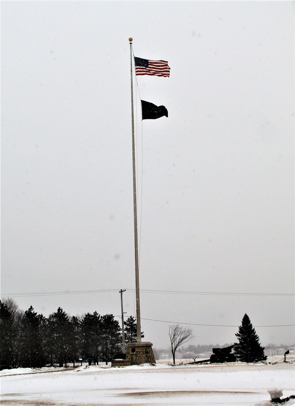 American flag and Fort McCoy