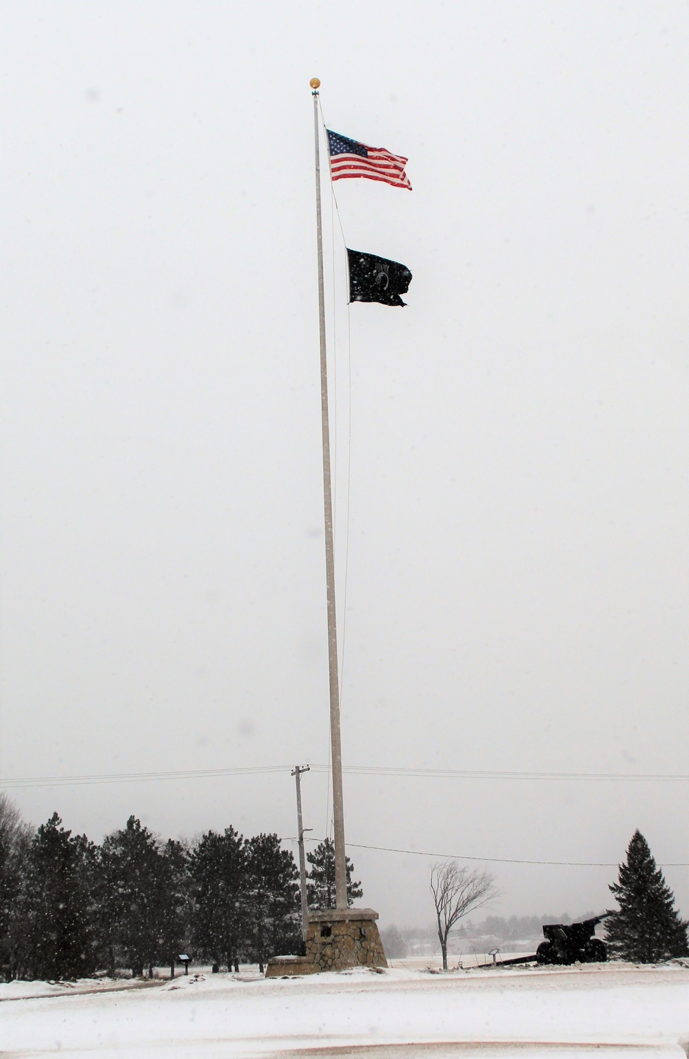 American flag and Fort McCoy