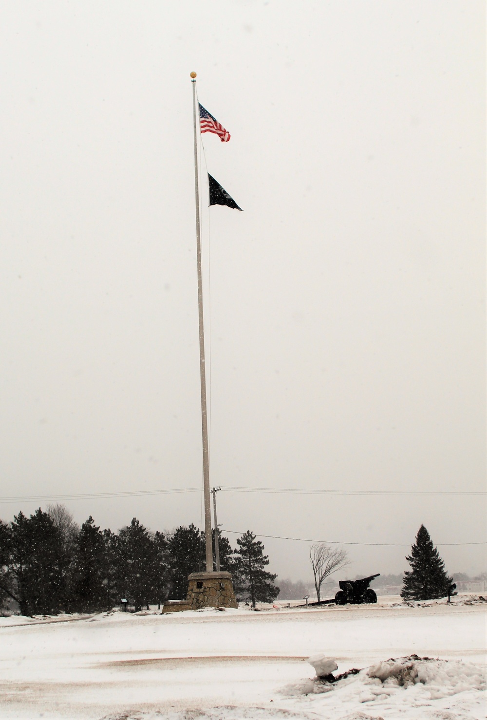 American flag and Fort McCoy