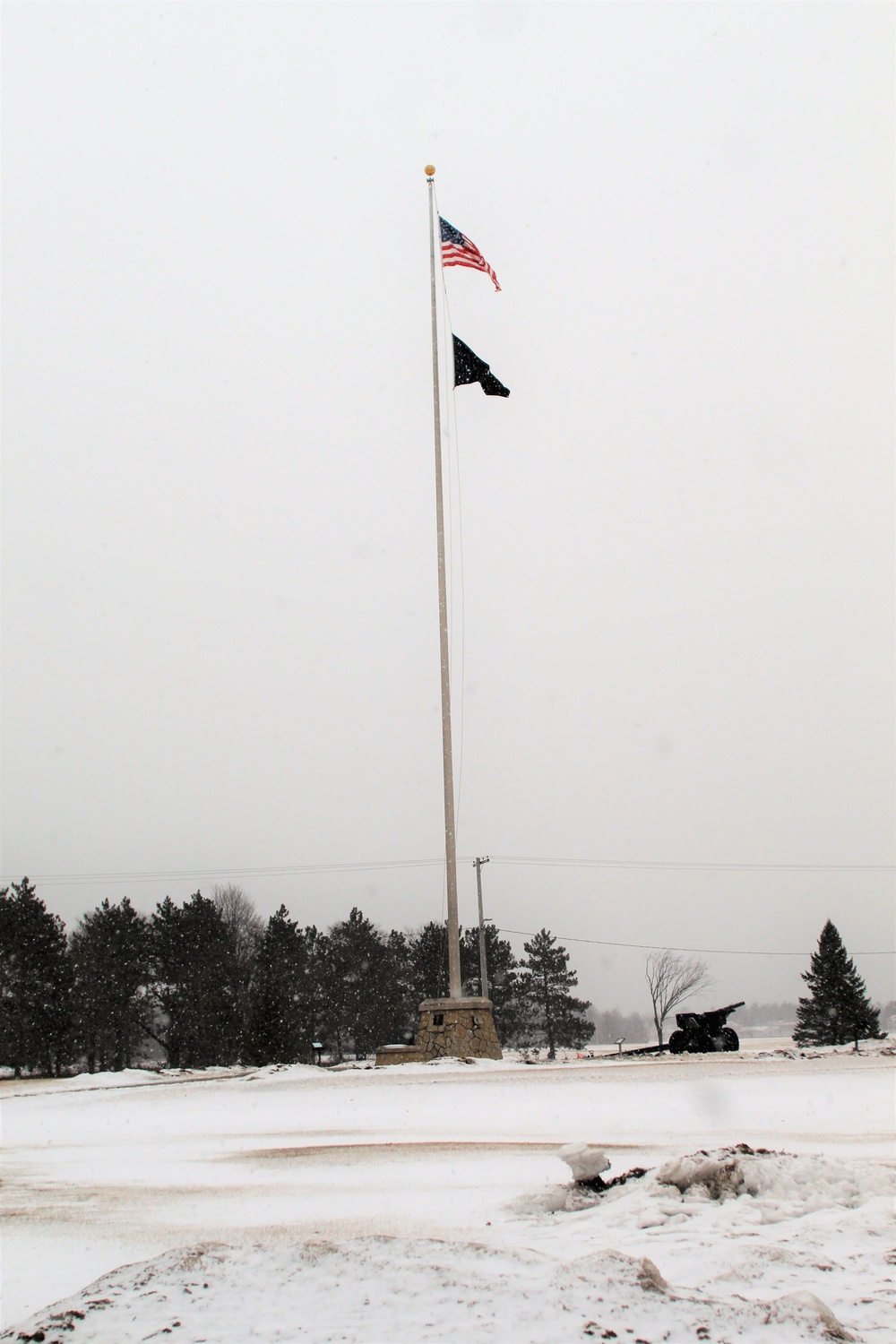 American flag and Fort McCoy