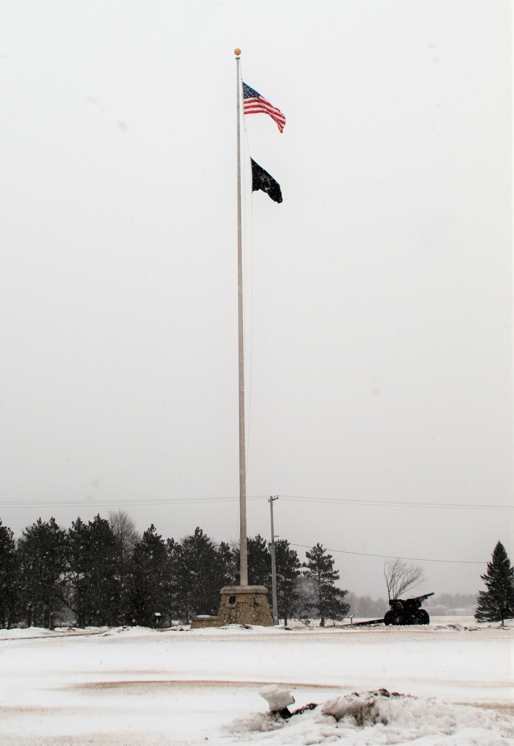 American flag and Fort McCoy