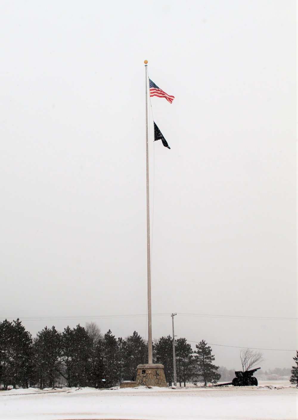 American flag and Fort McCoy