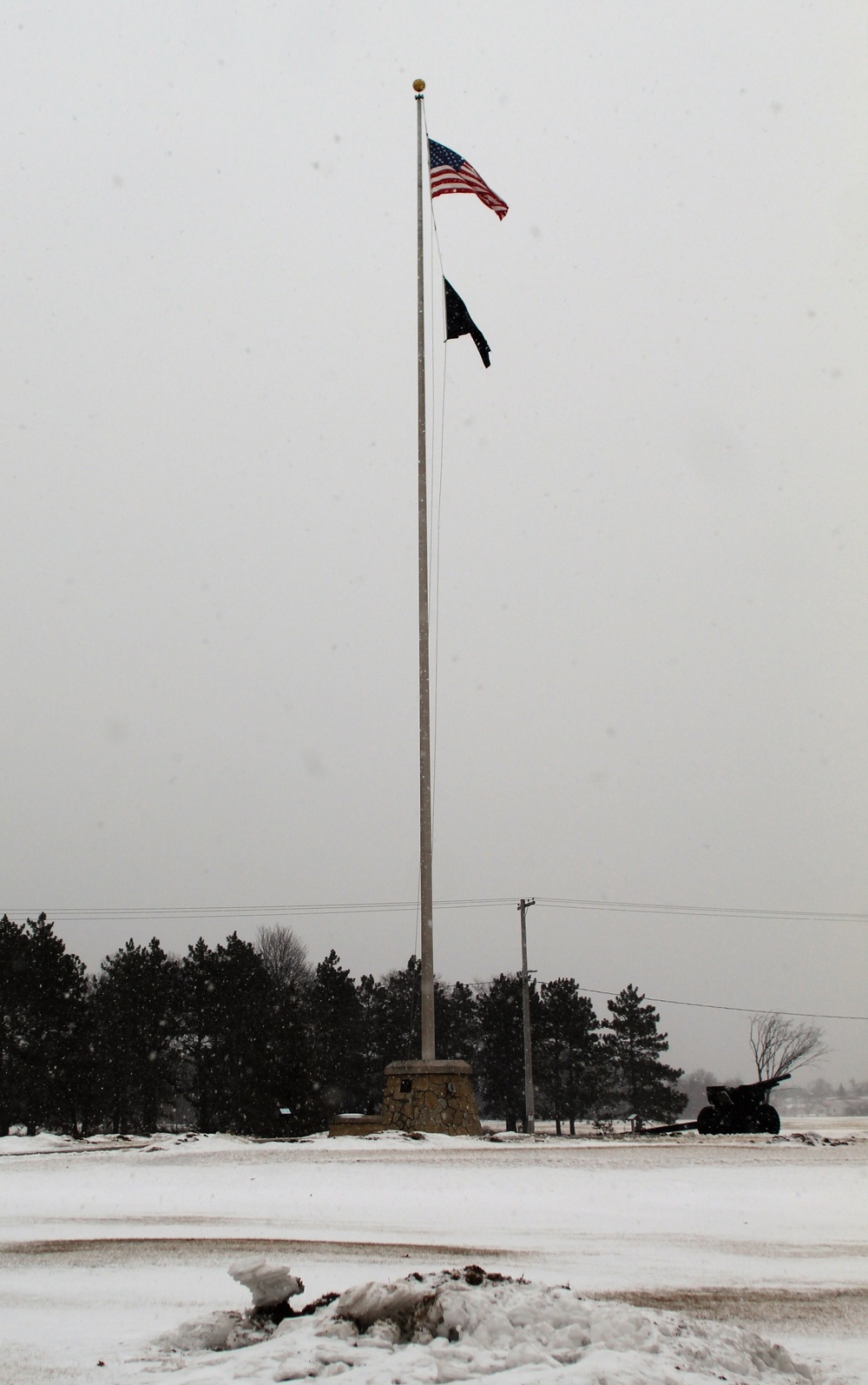 American flag and Fort McCoy