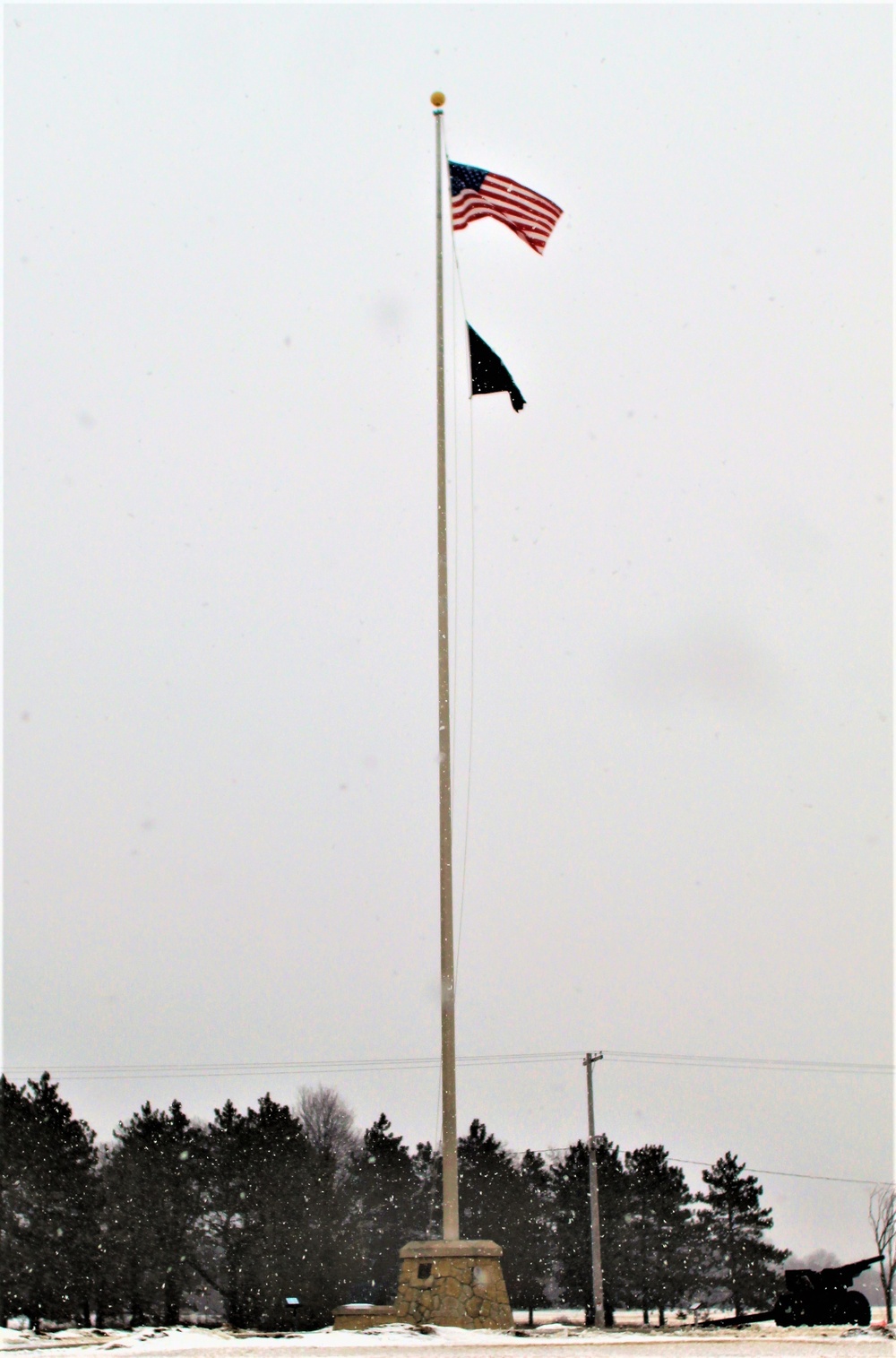 American flag and Fort McCoy