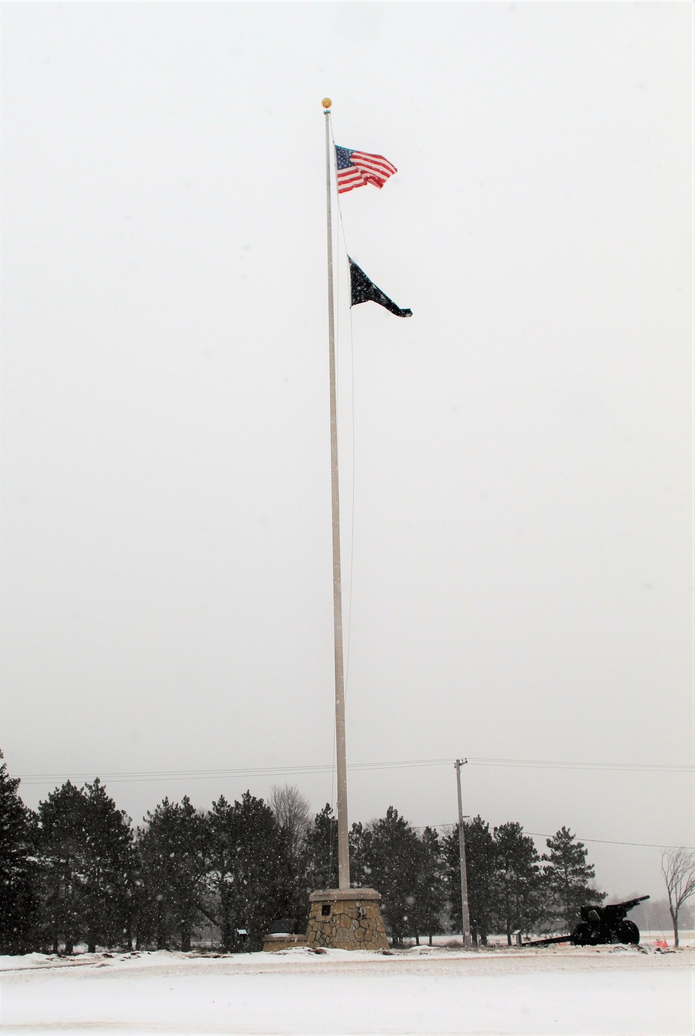 American flag and Fort McCoy